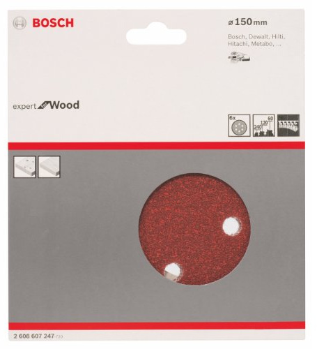 Bosch 2608607247 150 mm Sanding Sheets for Random Orbit Sanders