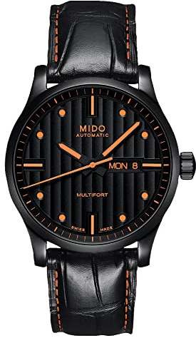 Mido herr MIDO-M0054303605180Multifort analog display schweizisk automatisk svart klocka