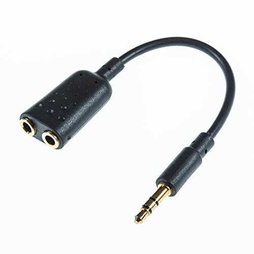 POPPSTAR Premium Klinkenadapter 2X 3,5mm (Buchse) auf 1x 3,5mm (Metallstecker), vergoldete Kontakte, 15cm mit Steckern