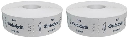 TAMLED Bonrolle GUTSCHEIN 2x1000 Abrisse perforiert fortlaufend nummeriert