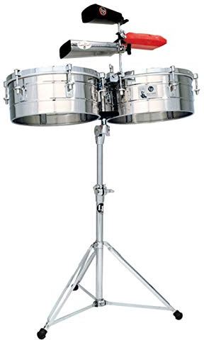 Latin Percussion, Timbales Tito Puente, 14 et 15, acier inoxydable, LP257-S