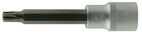 SW-Stahl 05345L Schraubendrehereinsatz 1/2 Zoll - T45 Torx Bit - 100mm | Chrom-Vanadium-Stahl - Langer TX-Einsatz fuer 12,5mm Antrieb - Fuer schwer erreichbare Stellen - Rostfrei brueniert
