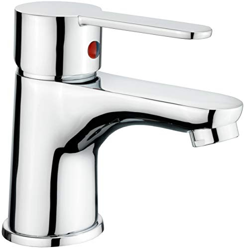 Cornat Waschtisch-Einhebelarmatur Gaia - Verchromter Messingkörper - Normale Auslaufhöhe - Mit Ablaufgarnitur / Wasserhahn fürs Bad / Waschbecken-Armatur / Badarmatur / GA1 | Mit Ablaufgarnitur – klare Linienführung – komfortable Bedienung – stabile Ausführung – einfache Montage – alltagstauglich