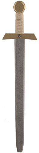 VAH - Stabiles, Robustes Holz-Ritter-Schwert - Schwert Excalibur prunk, Länge ca. 66cm [unbedenkliche Farben | Griffwicklung aus 100% Baumwolle | Echtes Handwerk | Made in Germany]