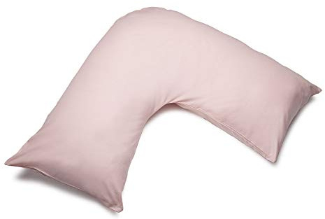 Belledorm Blush Pink V shaped pillow case cover with poppers