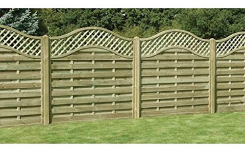 Ruby 6ft Omega Lattice Top Wooden Fence Panel - Various Heights (1.5m x 1.8m)