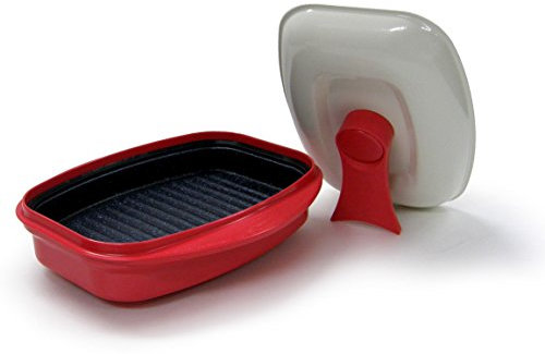 Microhearth Poêle grill micro onde rouge