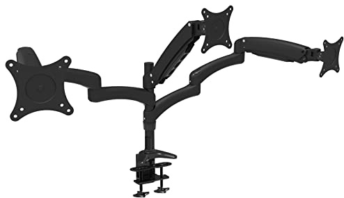 HFTEK Monitorarm - Triple - Halterung Halter Tischhalterung für 3 Bildschirme von 15 – 27 Zoll mit VESA 75 / 100 (DS137DB)
