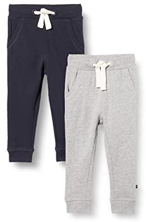 MAGIC KIDS WEAR unisex barnbyxor (2-pack), 2-pack mörk marinblå/grå (778), 122