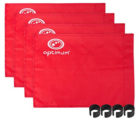 OPTIMUM Lot de 4 Drapeaux de Coin d’entraînement, Mixte, Training, Red