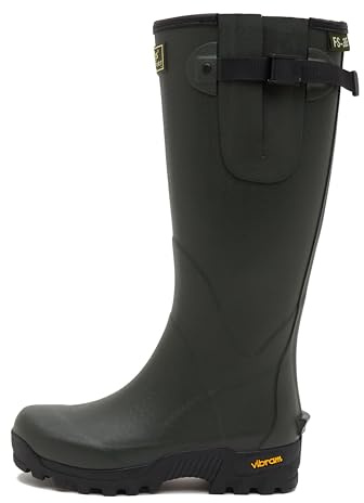Hoggs of Fife Field Sport 365 Rubber Boots Green - Handmade superior natural boot, Cotton lining for all year use