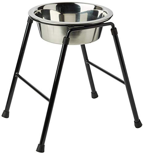 Classic Pet Products Single Feeder High Stand with 1600 ml Stainless Steel Dish, 300 mm Tall | Raised Dog Bowl for Medium & Large Breeds | Durable Metal Frame | Easy Clean Removable Bowl