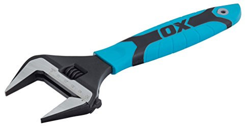 OX Pro OX-P324610 Extra Wide Jaw Adjustable Wrench - Adjustable Plumbing Spanner with Soft Grip Handle - Multifunctional tool – 10 inch