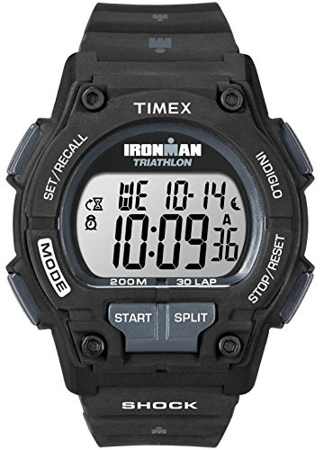 Timex Men's Ironman Triathlon Endure 30 Shock 42mm Watch – Black Case with Black Resin Strap