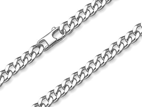 Pansarkedja 5 mm herrkedja – massiv 925 silver – valbar längd 40–100 cm, Sterlingsilver