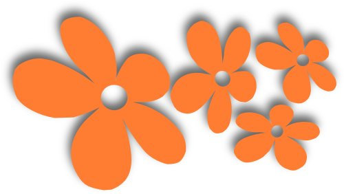 Waschstrassenfest Autoaufkleber Blumen - Mixed Flower 3 orange - oder Wandtattoo selbstklebende Aufkleber fürs Auto, Blumensticker Wandsticker Out- & Indoor, Wandbild & Fensterbild wählen Sie aus 32 Farben!