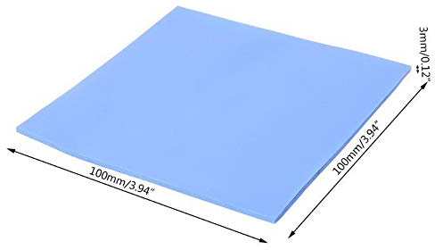 SPHINX blue 100x100x3 mm GPU CPU PS3 PS2 Heatsink Cooling Thermal Conductive Silicone Pad. Works for TV boards and any proper electronics.