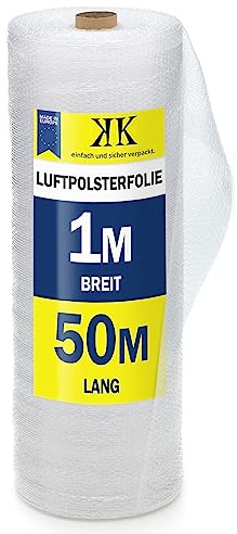 1 rouleau de papier bulle 100 cm x 50 m, qualité - 50 my