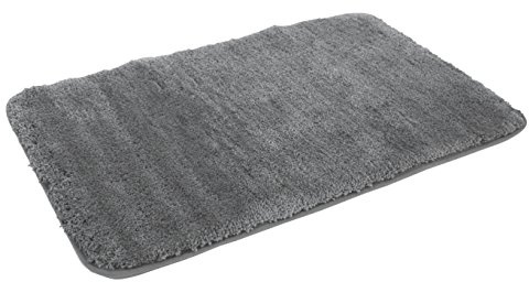 Mesana Kinzler J-10007/100 hochwertige Mikrofaser Badematte Uni, 70x120 cm, flusenfrei, pflegeleicht, anthrazit