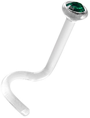 bioplast® Nasenstecker mit Stein grün