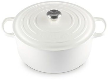 Le Creuset Emailliertes Gusseisen, rund, 9 l, Weiß