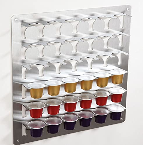 Für Ordnung Aufbewahrung kompatibel für Nespresso Kaffee Kapseln Kapselhalter Regal in Edelstahl