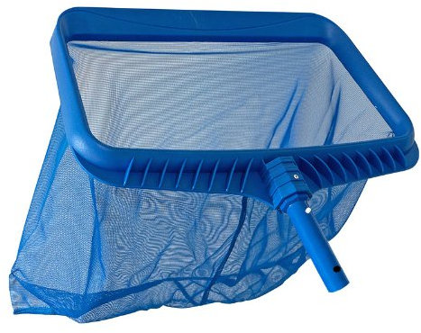 Sehr stabiles Kescheroberteil - 44 x 20 cm Kescherfläche für Pool & Teich - Clip-Anschluss für Teleskopstangen - Schwimmbad Blätter Reinigungsnetz Mesh Netz Poolreinigung Bodenkescher