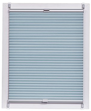 Sunlines Wabenplissee Made in Germany, Tageslicht, Klemmfix Silbergraue Schiene, 65 x 150, Stoff, Blau, 65 x 2.3 x 150 cm