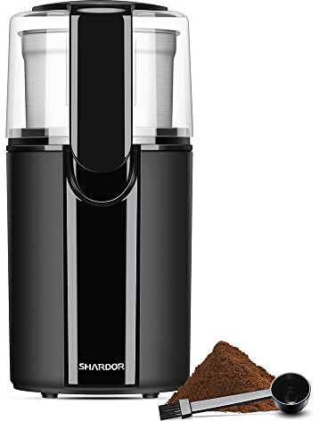 SHARDOR Coffee Grinder Electric, Coffee Bean Electric, Herb, Nut Grain Grinder with 1 Removable Stainless Steel Bowl, Black
