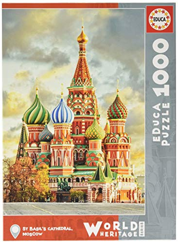 Educa 17998, Basilius Kathedrale, 1000 Teile Puzzle für Erwachsene und Kinder ab 10 Jahren, World Heritage Series, Moskau, Russland