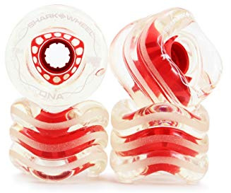 Shark Wheel Cruising- hjul på 72 mm för longboard, DNA-formel, set om 4 hjul, klart röd