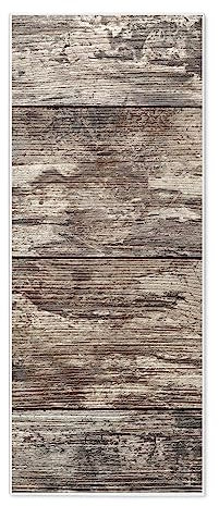 banjado® Magnettafel 30 x 75cm / Magnetwand aus Metall/Magnetpinnwand als Memoboard/Pinnwand Magnettafel Küche, Büro, Kinderzimmer inkl. 4 Magnete & Montageset - Motiv Alte Planken