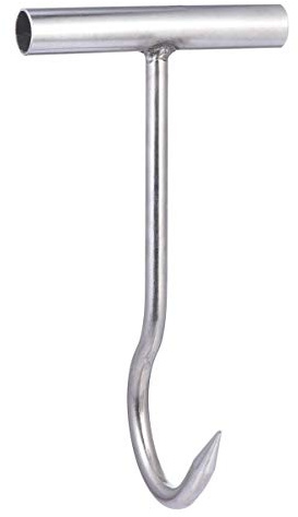Grill Fleischhaken Grillhaken Fleischerhaken Räucherhaken Edelstahl T-Haken Fleischwender Haken mit Griff Fleisch Wendehaken Knochenhaken für Braten BBQ Werkzeug