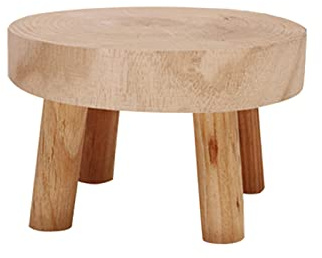 Support en bois pour plantes en pot en forme de tabouret pour intérieur et extérieur, salon et entrée (M)