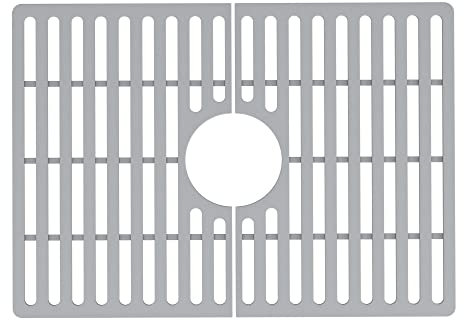 VIGO Grille inférieure de protection pour évier de cuisine en silicone de 53,3 x 38,1 cm pour évier de cuisine à cuve simple de 61 cm, gris - VGSG2418