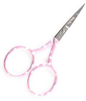 The Quilted Bear Stickschere im klassischen Stil, 8,9 cm, rosa – scharfe Schere für Regenbogenfäden und Stoffe, Stickerei- und Feinarbeitsschere für präzises Schneiden