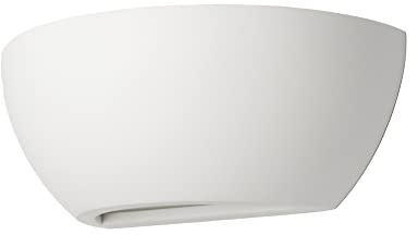 LITECRAFT Lui Up & Down Washer Curved Paintable Plaster Wall Light - White