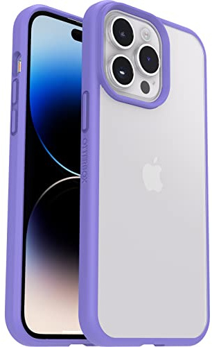 OtterBox Cover per iPhone 14 Pro Max Sleek, resistente a shock e cadute, testata a norme anti caduta MIL-STD 810G, Protezione Antimicrobica, Trasparente/Viola, Senza Retail Package
