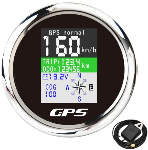 85mm Digitaler GPS Tacho & Geschwindigkeitsmesser mit Kilometerzähler, IP67 Wasserdicht für Auto, Boot, Yacht – 12V/24V