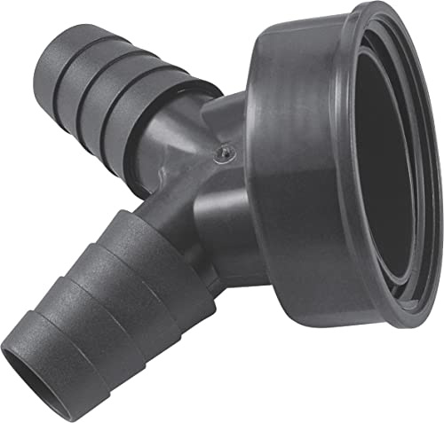 Cornat Manguera de 2 vías, rama de 45°, rosca hembra de 5 cm, plástico reciclado, fabricado en Alemania, calidad/doble conexión a máquina / TEC356397R, gris, 1 1/2 pulgadas IG-Ø 21 mm-23 mm