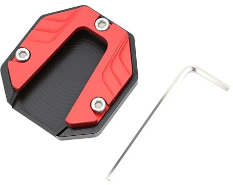 Soporte Lateral para Motocicleta, Extensor de Pie de Aleación de Aluminio, Agrandar Almohadilla del Pie, Rojo