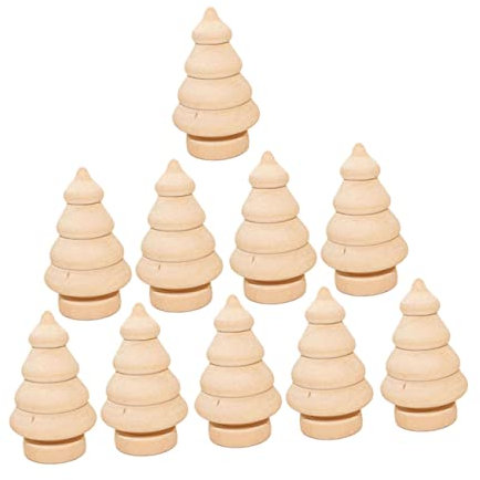 Warmhm 20stücke Teiliges Diy-holzset Für Weihnachtsdekoration Mit Schneemann Tannenbaumformen Unlackiert Aus Massivem Fein Geschliffenem Holz Zum Bemalen Und Basteln Für Junge Mädchen Und