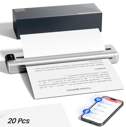 Phomemo Q302 Portable Thermal Printer A4, Inkless Portable Printer, Silver