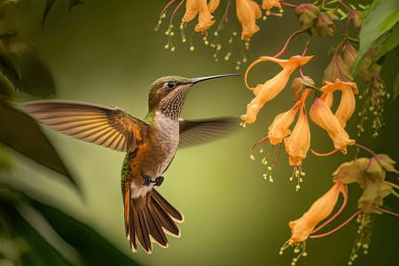 adrium Acryl-Bild 60 x 40 cm: Brauner Vogel der Gattung Colibri delphinae, manchmal auch als Veilchenohr bekannt, in seiner natürlichen Umgebung, einem (200375265)