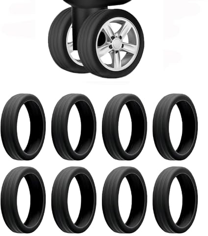 YaLiyA 8 Pezzi Ruote Per Bagagli Copertura Silicone Copriruote per Bagagli Portatili Copri Ruote Trolley Copriruote Trolley per la Maggior Parte degli Accessori per Bagagli a 8 Rotelle