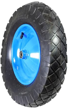 DOMINO Roue pneumatique pour brouette 4.00-8 - Roue en acier - Diamètre 400 mm - Charge maximale : 150 kg - Roue de rechange en caoutchouc - Pneus à quatre chambres - Roulement à billes - Avec sac de