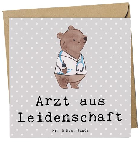 Mr. & Mrs. Panda Klappkarte Arzt Leidenschaft - Geschenk, doppelkarte, Beruf, Medizinstudium, Arztpraxis, faltkarte, anlasskarte, Glückwunschkarte, Grußkarte, Krankenhaus, Doktortitel