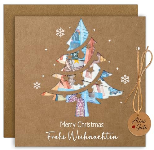 Geldgeschenke Weihnachten Verpackung mit Umschlägen, Weihnachtsbaum Weihnachtskarten Geldgeschenk, Geschenkverpackung Gutschein Weihnachten, Lustige Weihnachtsgeschenke für Frauen Männer Kinder