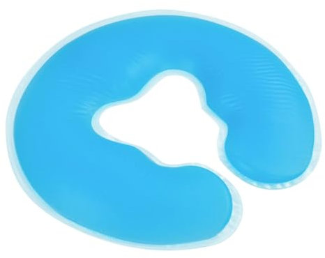 Ieron Silicon U-Shape Spa Pillow Gel Face Pad Massage Cushion for Beauty Bed - Blue, 31 x 26cm