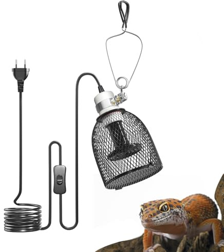 BrightArk Lampe Chauffante Pour Terrarium avec Ampoule Céramique 100W, Support 160W - Pour Tortue d'eau e27, Serpent, Lézard, Poussin, Chiot
